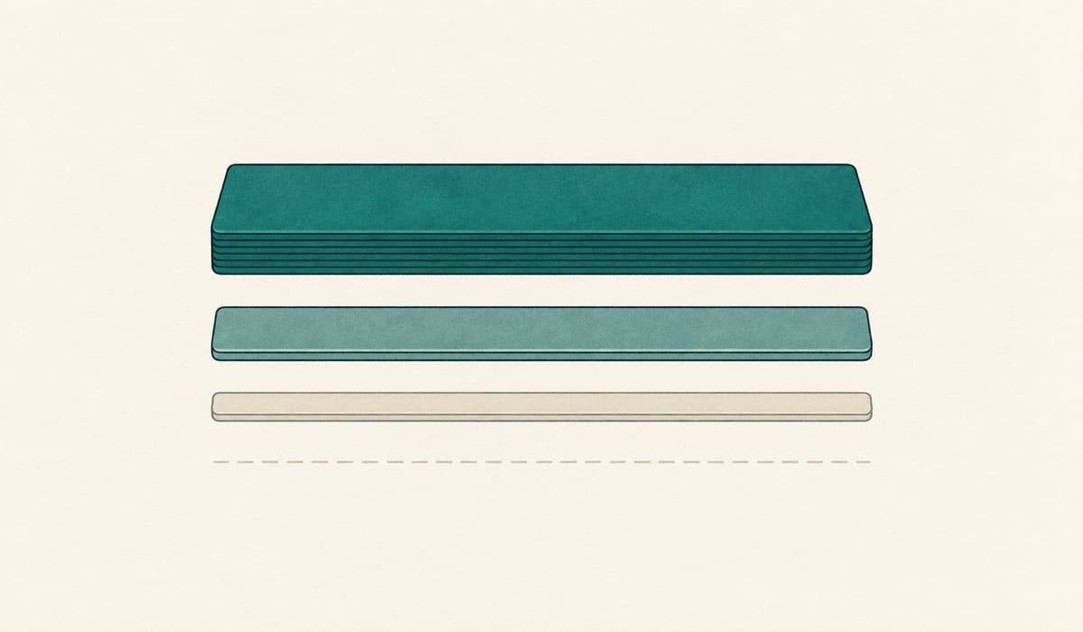 Four bands, richest to thinnest: common nouns and borrowings, names that became words, function words, fresh slang.